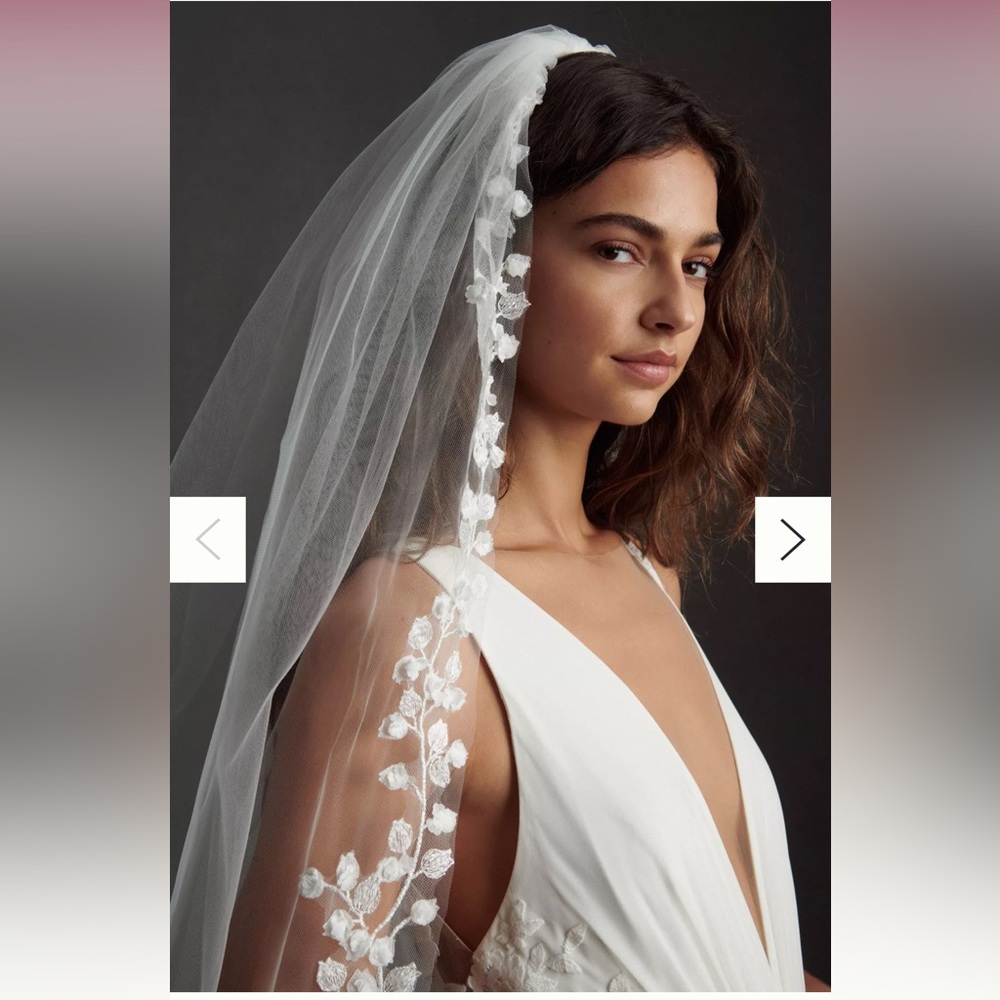 Amsale Embroidered Floral Veil Anthropologie